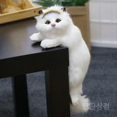 귀여운고양이인형 장식 인형 소품 장난감 장식품 인테리어 동물 피규어 냥이 진짜같은 카페 침대 책상, D. 블랙캣(오른쪽), 1개