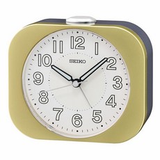 SEIKO QHE206GLH 똑딱 거리지 않는 침실 알람 시계 골드 9.9 x 11.4cm(3.9 x 4