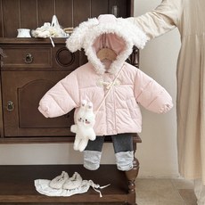 嬰兒連帽棉服 加厚可愛冬裝 夾棉外出嬰幼兒套裝
