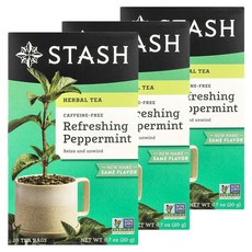 스태쉬티 스타시티 허브티 페퍼민트 디카페인 20G, 1g, 20개입, 3개