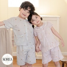 아동 순면 잠옷 세트 주니어 유아 어린이 키즈 실내복 M초코