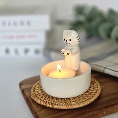 불멍 고양이 티라이트 캔들 홀더 불쬐는 야옹이, 혼자냥