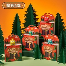 OUCH! 입체 캐릭터 책갈피 귀여운 북마크 세트, 1개, 공룡 4종 세트