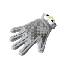 寵物按摩手套 寵物梳毛手套 寵物清潔手套 寵物美容手套 寵物按摩刷, 大眼萌灰, 1個