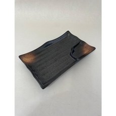 東昇瓷器餐具 黑天目雙格燒物盤, 1個