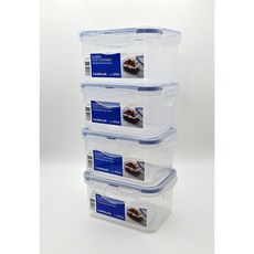 락앤락 클래식 직사각 밀폐찬통 반찬 용기 470ml, 4개