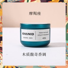 KHANID 香氛蠟燭, 1個, 摩羯座-木質調, 40g, 木質調
