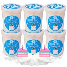 생일 케이크 솜사탕 6팩 – 휴일 생일 장난 선물 파티 CHOCOLATE STORYBOOK Cotton Candy – Unique Idea for Holidays Birth, 1개
