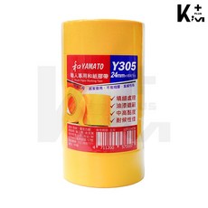 和Yamato 職人和紙膠帶 (黃色Y305中高黏度) 18M 遮蔽膠帶, 1個, 【24mm - 5卷入】