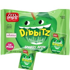 구미 젤리 두즐 홀리데이 트리트 크리스마스 양말 장식용 선물 디빗츠 애플 사탕이 가득 찬 빨대 스틱 (14개입 1팩) 개별 포장 파티 기념품 가방 피냐타 채우기 코셔 파르베, 디빗 애플, 1팩, 1개