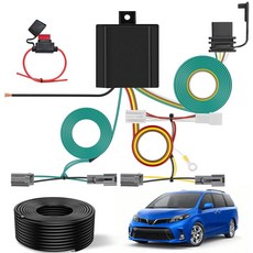 [ 914415 ] Nilight 4핀 트레일러 배선 하네스 키트 56106 차량 표준 4방향 커넥터 맞춤형 2011년~2020년 토요타 시에나 SE 심플 핏 견인 히치