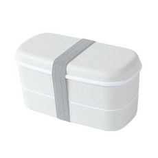2단 도시락통 직장인 런치박스 전자레인지 500ml, 흰색, 1개