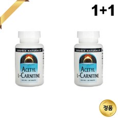 1+1 소스내츄럴스 아세틸 카르니틴 500mg 60타블렛 HCI 아미노산 글루텐프리, 60정
