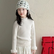 高領女童新年毛衣 寶寶洋氣打底針織衫 秋冬保暖兒童上衣