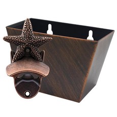 Luwanburg 불가사리 벽걸이 병따개 및 캡 캐처 나무 포스트 테이블 벤치용 배수구 포함, Luwanburg 불가사리 벽걸이 병따개 및 캡 캐처,