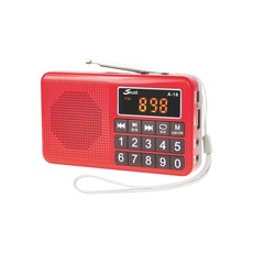 Smith 迷你便攜式FM/AM/SW數字收音機, 魔力紅, A-18
