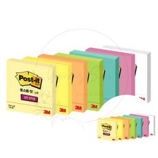 3M 포스트잇 떡메모지 초강력 점착 노트 654 76x76mm 플래그 전화 시험 인덱스 총무 기획 필기, 새싹그린