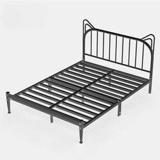 철제 침대틀 원룸 조립 평상 보드 폴딩베드 단단한, 고양이 귀 흰색 1200mmx1900mm