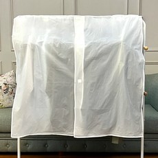 마루마켓_ 옷을 걸어 놓은 행거 먼지 쌓임을 방지해주는 반투명 먼지차단 행거가리개 110x110 / 행거커버 행거가림막 행거옷커버, 1세트, 1세트