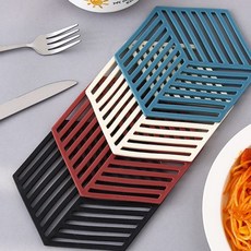 [오늘만파격특가] 모던패턴 방수단열 실리콘 티코스터, 1세트, 화이트+브라운+블루+블랙