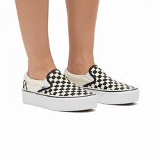 반스 클래식 슬립온 스택폼 - 체커보드 블랙 화이트 VN0A7Q5RTYQ1