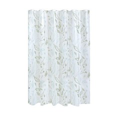 Safari PEVA 샤워 커튼 - 방수 욕실 샤워 커튼 샤워 또는 욕조용 녹 방지 금속 그로밋 12개 포함 - 마스터 및 게스트 욕실에 적합 - 182.9 x 182.9cm