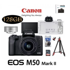 캐논 EOS M50 Mark II 15-45mm 128G패키지 미러리스카메라, 10 15-45+22+55-200 패키지  화이트