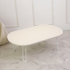 레몬트리 국내제조 E0등급 LPM 오브제 타원형 특대형 900 접이식테이블, 베이지 무광