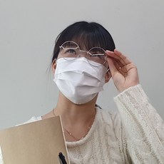 원형안경테 철테안경 블루라이트차단 실버