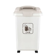이동식 대형 분리수거함 쓰레기통 사무실 매장 1개, 솔보휴지통50L_(아이보리1p)