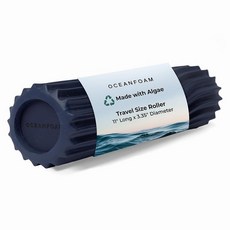 Oceanfoam Ripple 여행용 폼 롤러 27.9 x 8.5cm11 3.35인치 물리 치료 딥 티슈 마사지 허리 통증 고밀도 인체 공학적 웨이브 질감 요가 필라, Oceanfoam Soft Tidal Roller (다, 다크 네이비 467216