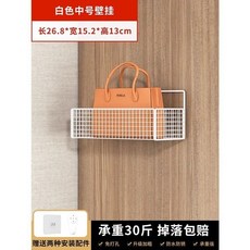 桃園出貨門後掛置物架門上掛衣架免打孔掛臥室門後掛籃超薄衣櫃側收納架, 白色單層小號【粘貼款】, 1個