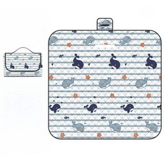 LOCO LAB 생활방수 캐릭터 피크닉매트, 바다친구고래씨