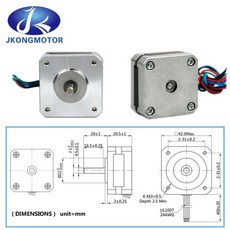 스테퍼 운동 기구 Jkongmotor-Nema 17 스테퍼 모터 17HS08-1004S 20mm 13Ncm 42 리드 DIY 3D 프린터 CNC X, 01 JK42HW20-1004-03F