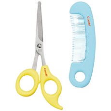 Combi 優質安全髮剪髮梳組 (檸檬黃) 兒童理髮 剪髮 安全圓頭設計
