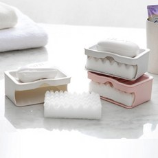 비에심플 물빠짐 비누받침대+세면대청소용수세미, 비누받침+수세미_베이지, 1개