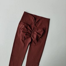 요가 필라테스 액티브웨어 제품 운동의류 피트니스 하의 바지 헬스 긴기장 편안함 편안한, 11.다크레드 허리뒷주름 S