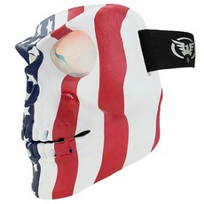 Global Vision 스컬 마스크 오토바이 풀 페이스 커버리지 라이딩 고글 미국 국기 패턴, Multicolor-clear