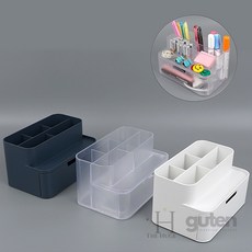 더휴즈 서랍 연필꽂이 데스크 오거나이저 펜꽂이, 투명