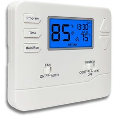 가정용 프로그래머블 온도 조절기 5-1-1일 디지털 에너지 절약 다단계 2열2냉방 향상된 HVAC 시스템용 고급 블루 백라이트, Blue