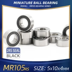 FUSHI MR105 ZZ 베어링 5x10x4mm 10Pcs MR105ZZ RS 2RS MR105Open 핸드 피스 베어링 강력한 산업용 모터 고, 01 10 개, 02 MR105rs Black