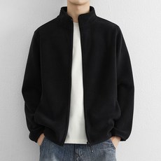 雙面搖粒絨立領外套男秋冬季加厚保暖內膽抓絨衣純色戶外休閒夾克
