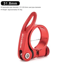 MTB 자전거 랙 시트포스트 클램프 잠금 클립 퀵릴리즈 알루미늄 28.6 31.8 34.9, 03 Red 31.8mm