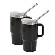 블룸트레일 캠핑 소주잔 미니 텀블러 90ml x 2개 세트, 1세트, 블랙+블랙