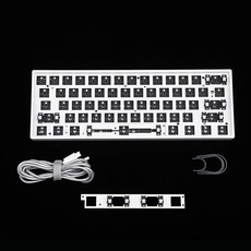 YMDK GH60 6 RGB 핫 스왑 독립 드라이버 Tyce-C ANSI 기계식 키보드 DIY 키트 스틱 케이스 CNC 알루미늄 플트 PCB스틱 화이트 6X 유선, 1_Plastic White