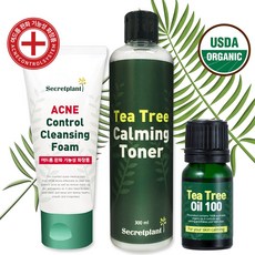 티트리 스킨케어 SET (유기농 티트리 오일 100 + 티트리 여드름 폼클렌징 + 티트리 카밍 토너), 유기농 티트리 오일+티트리 여드름 폼+티트리 카밍 토너, 1세트