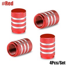 AUTCOAT 4 개/대 타이어 스템 밸브 캡 알루미늄 자동차 방진 휠 공기, C0646-Red