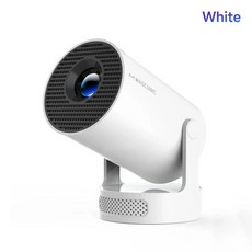 미니 컴팩트 스마트 휴대용 빔 프로젝터 HY300 플러스 4K 회전형, HY300 Pro New White+US PLUG, 기본 색상