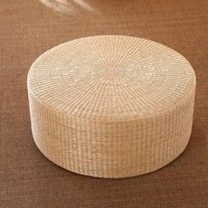 신선하고 통기성 좌식 매트 자푸 명상 패드 창문 좌석 쌀짚 소재 다실 바닥 불교, B. 부들 둥근 직선 가장자리 쿠션