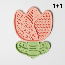 쉬어가게 플라워 슬로우식기 리킹매트 밥꾸, 1개, Pink